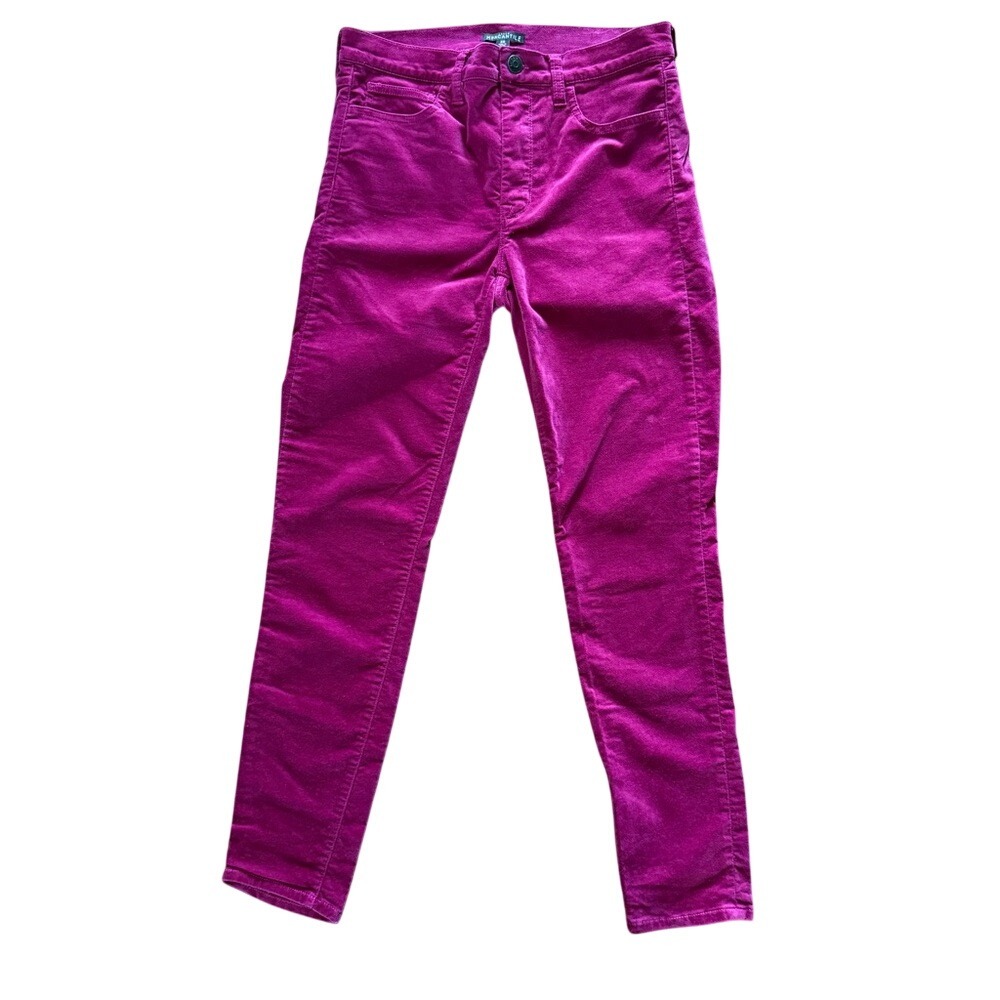 J.Crew Mercantile Raspberry Pink Corduroy Skinny Pants 28 Stretch Cord Trousers